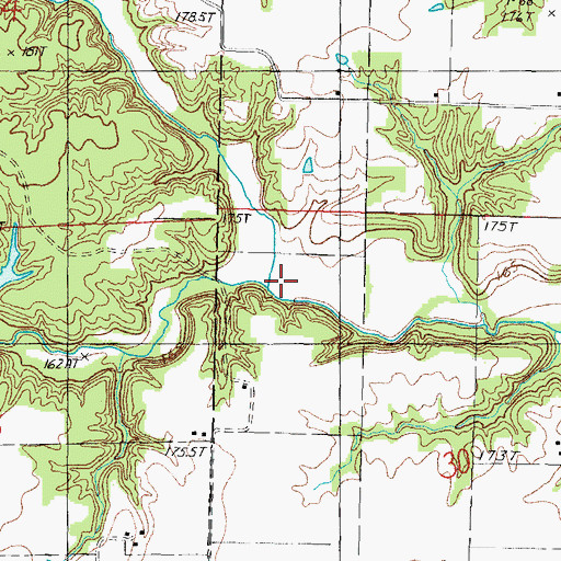 Topographic Map of Coon Creek, IL
