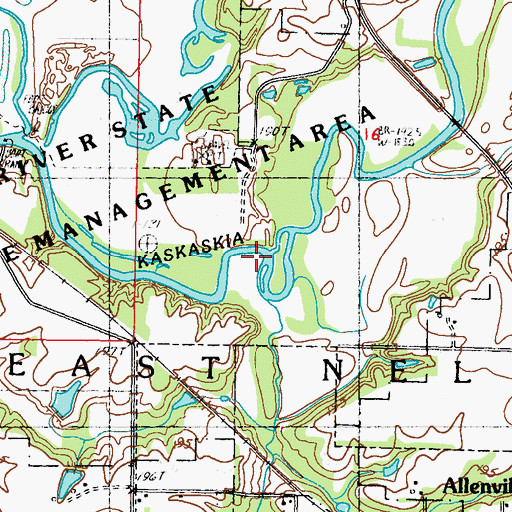 Topographic Map of Coon Creek, IL