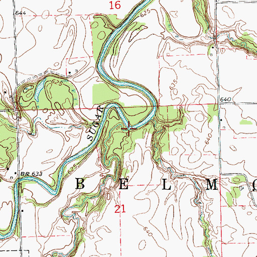 Topographic Map of Coon Creek, IL