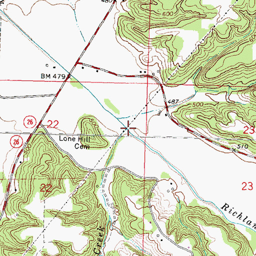 Topographic Map of Coon Creek, IL