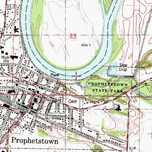 Topographic Map of Coon Creek, IL