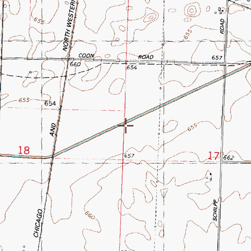 Topographic Map of Coon Creek Ditch, IL