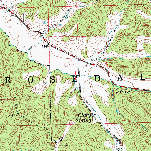 Topographic Map of Coon Hollow, IL