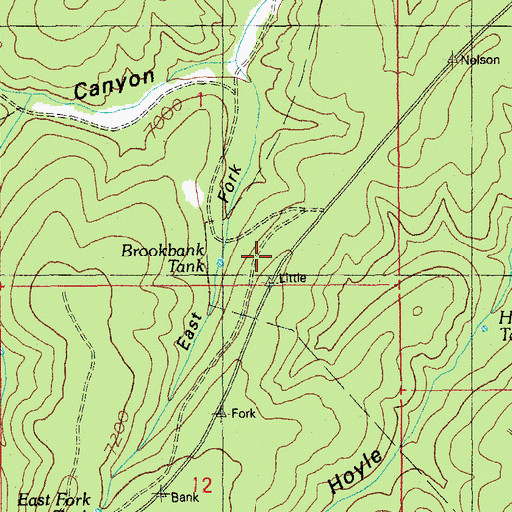 Topographic Map of Brookbank Tank, AZ