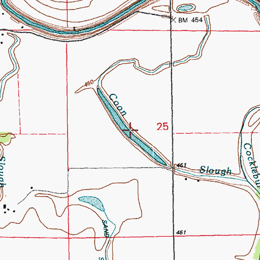 Topographic Map of Coon Slough, IL
