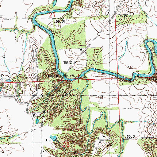 Topographic Map of Coop Branch, IL