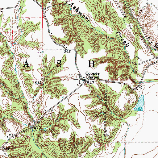 Topographic Map of Cooper Chapel, IL