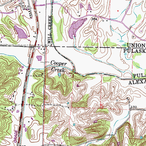 Topographic Map of Cooper Creek, IL