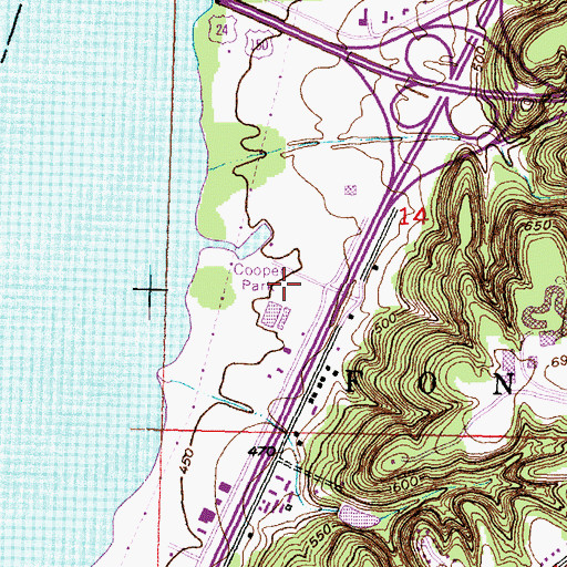 Topographic Map of Cooper Park, IL
