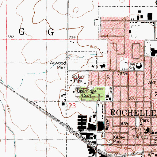 Topographic Map of Cooper Park, IL