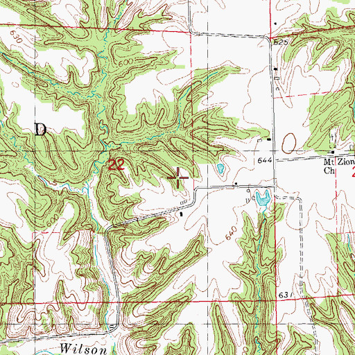 Topographic Map of Cooper School (historical), IL
