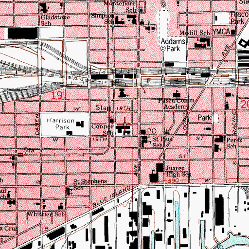 Topographic Map of Cooper Elementary School, IL