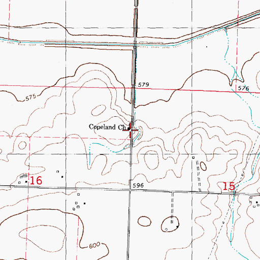 Topographic Map of Copeland Church, IL