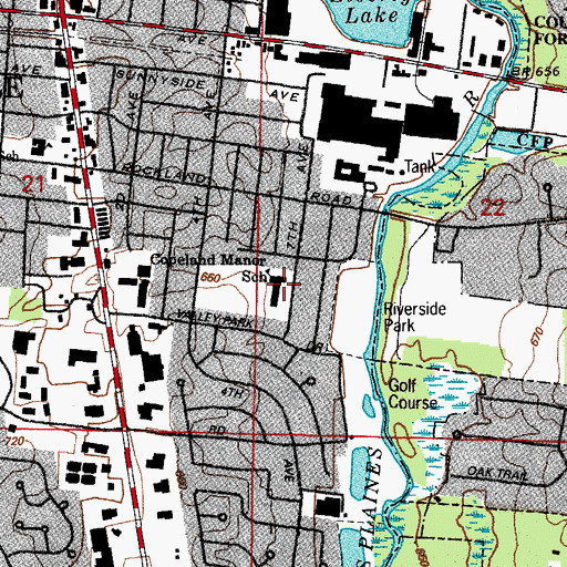 Topographic Map of Copeland Manor Elementary School, IL