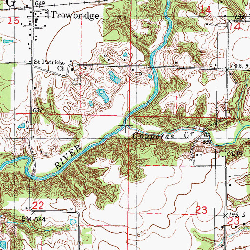 Topographic Map of Copperas Creek, IL
