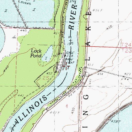 Topographic Map of Copperas Creek Dam, IL