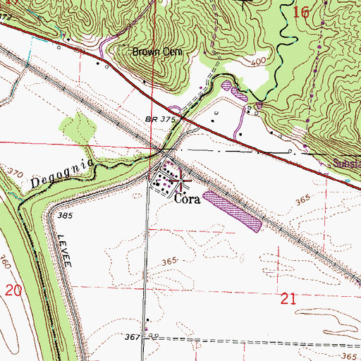 Topographic Map of Cora, IL