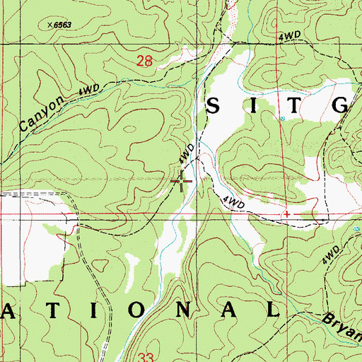 Topographic Map of Bryant Canyon, AZ