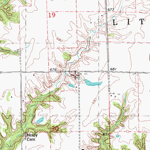 Topographic Map of Corinth School (historical), IL