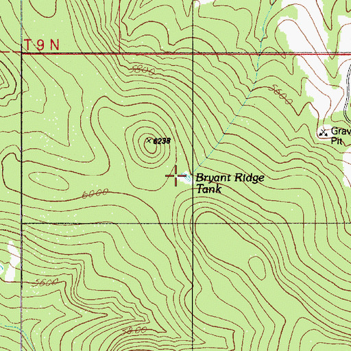 Topographic Map of Bryant Ridge Tank, AZ