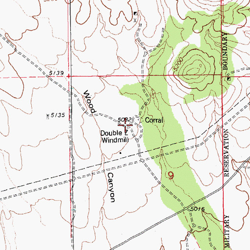 Topographic Map of Double Z Windmill, AZ