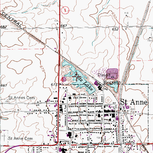 Topographic Map of Cote Lake, IL