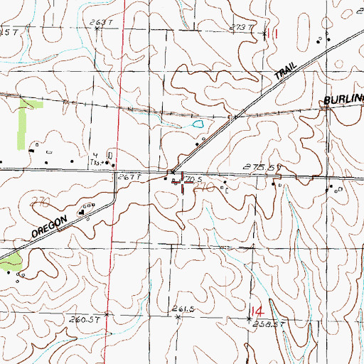 Topographic Map of Cottage Hill School (historical), IL