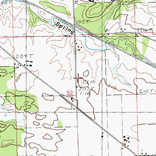Topographic Map of Cotton Wood Cemetery, IL