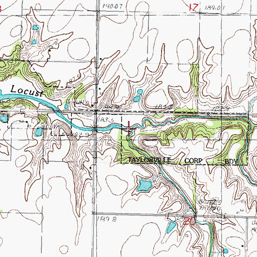 Topographic Map of Cottonwood Creek, IL