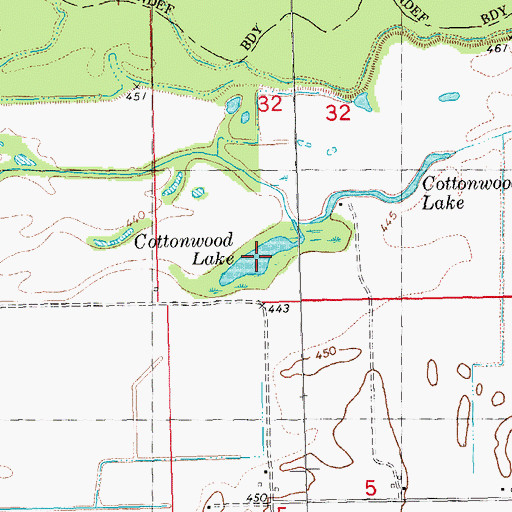 Topographic Map of Cottonwood Lake, IL