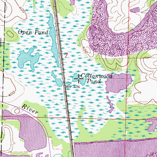 Topographic Map of Cottonwood Pond, IL