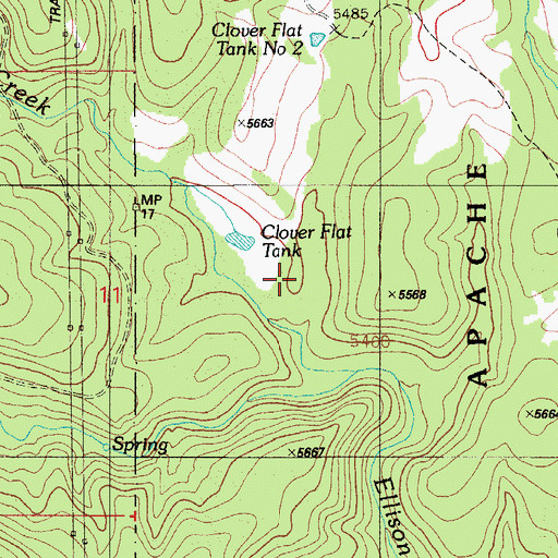Topographic Map of Clover Flat Tank, AZ