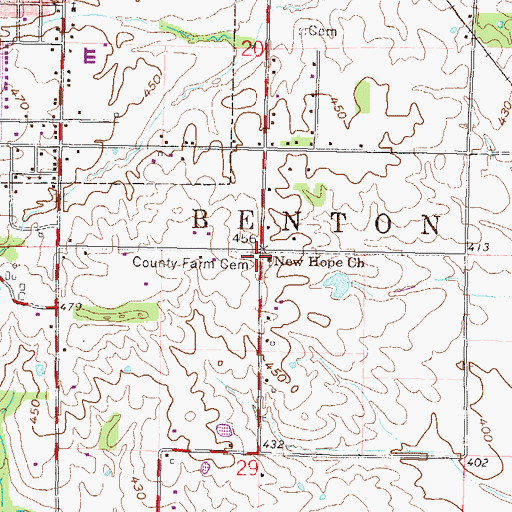 Topographic Map of County Farm Cemetery, IL