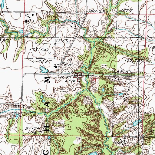 Topographic Map of Courson Cemetery, IL
