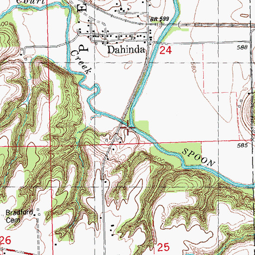Topographic Map of Court Creek, IL