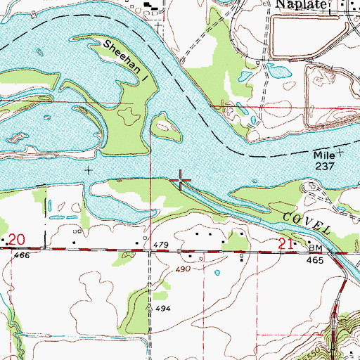 Topographic Map of Covel Creek, IL