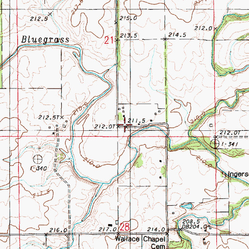 Topographic Map of Covenant High School, IL
