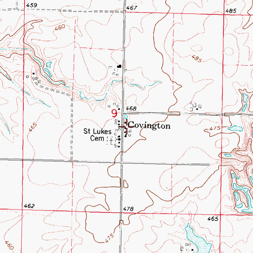 Topographic Map of Covington, IL