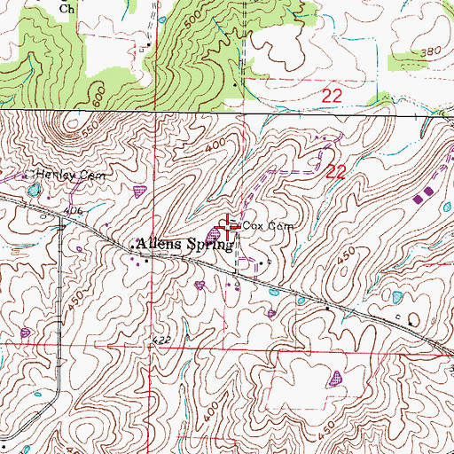 Topographic Map of Cox Cemetery, IL