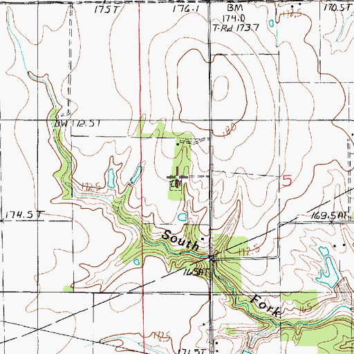 Topographic Map of Cox Cemetery, IL