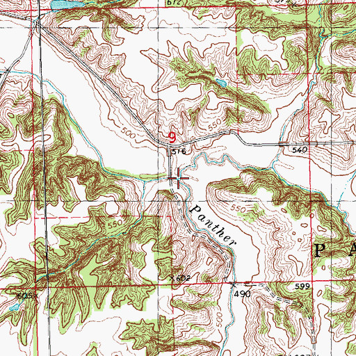 Topographic Map of Cox Creek, IL