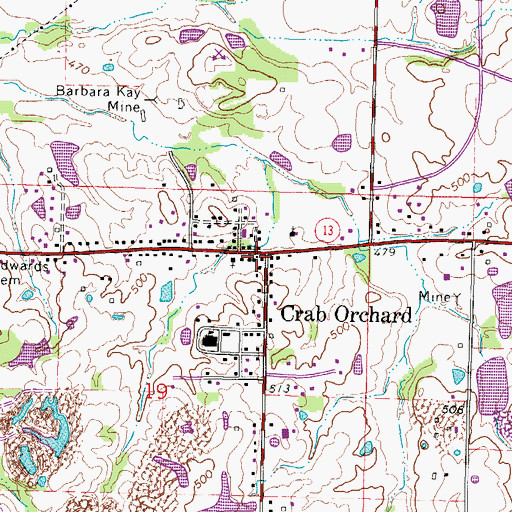 Topographic Map of Crab Orchard, IL
