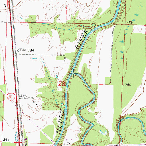 Topographic Map of Crab Orchard Creek, IL