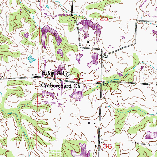 Topographic Map of Craborchard Church, IL