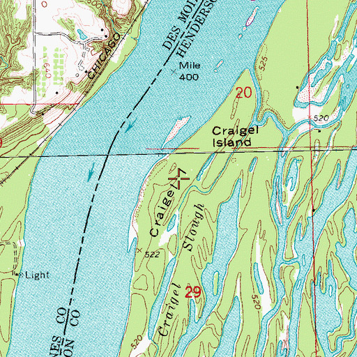 Topographic Map of Craigel Island, IL