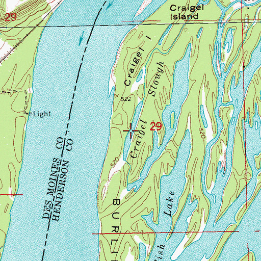 Topographic Map of Craigel Slough, IL