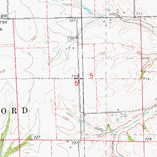 Topographic Map of Craigtown School (historical), IL