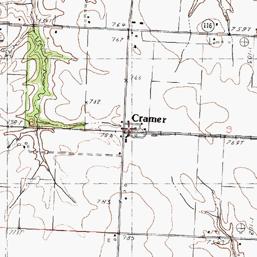 Topographic Map of Cramer, IL