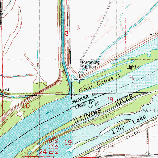 Topographic Map of Crane Creek, IL