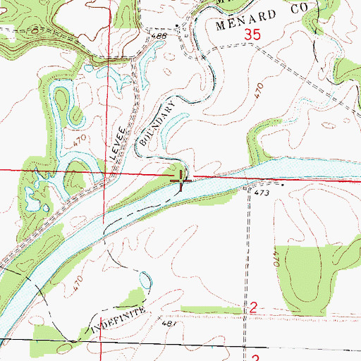Topographic Map of Crane Creek, IL